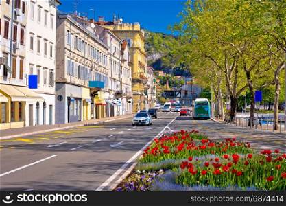 City of Rijeka Delta street view in springtime, Kvarner bay, Croatia