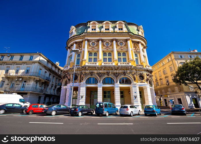 City of Rijeka historic architecture street view, Kvarner bay, Croatia