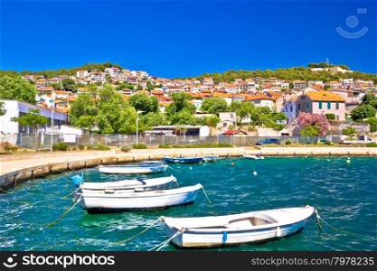 City of Sibenik colorful coast, Dalmatia, Croatia