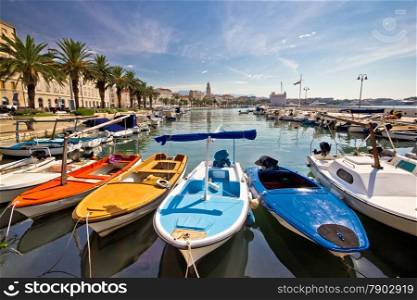 City of Split colorful harbor view, Dalmatia, Croatia