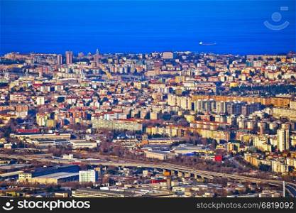 City of Trieste aerial view, capital of Friuli Venezia Giulia region of northern Italy