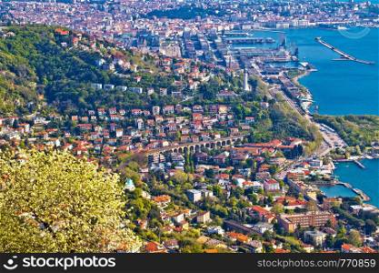 City of Trieste panoramic aerial view, Friuli Venezia Giulia region of Italy