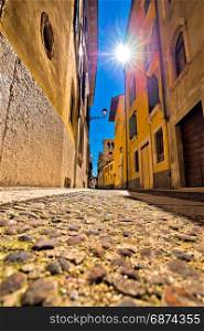 City of Verona colorful steet view, tourist destination in Veneto region of Italy