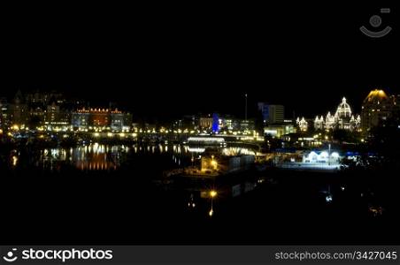 City of Victoria Canada at night time during Spring