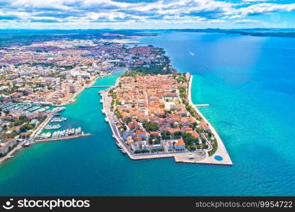 City of Zadar aerial panoramic view, tourist destination in Dalmatia region of Croatia