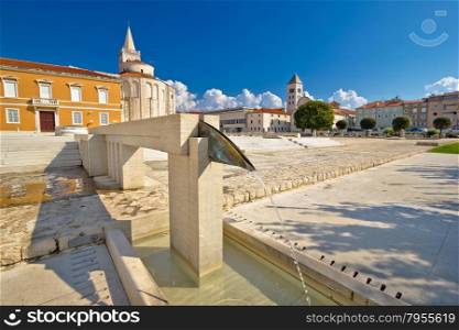 City of Zadar old Forum square, historic architecture view, Dalmatia, Croatia