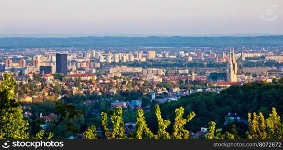 City of Zagreb panoramic view, capital of Croatia
