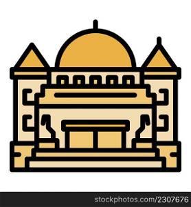 City parliament building icon. Outline city parliament building vector icon color flat isolated. City parliament building icon color outline vector