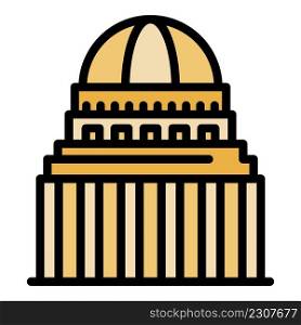 City parliament building icon. Outline city parliament building vector icon color flat isolated. City parliament building icon color outline vector
