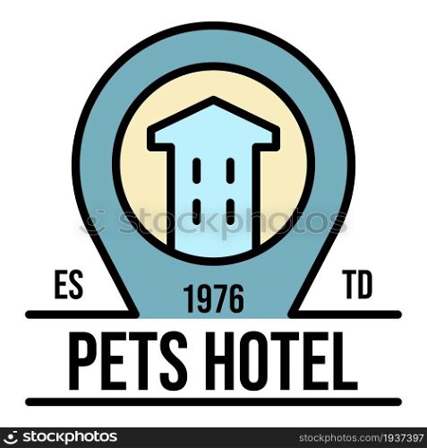 City pet hotel logo. Outline city pet hotel vector logo color flat isolated. City pet hotel logo, outline style