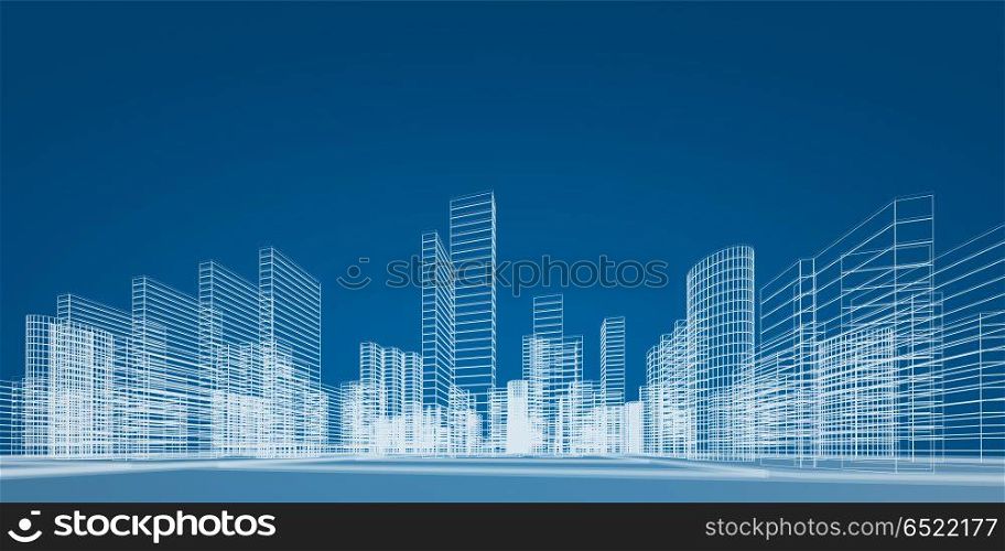 City project 3d rendering. City project. 3d rendering image abstract modern. City project 3d rendering