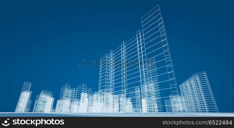 City project 3d rendering. City project. 3d rendering render image abstract modern. City project 3d rendering