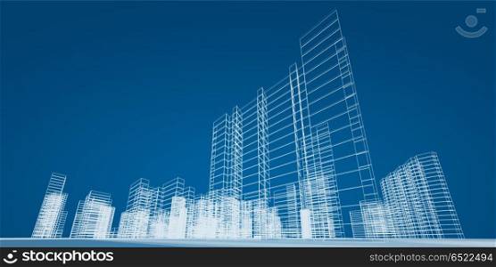 City project 3d rendering. City project. 3d rendering render image abstract modern. City project 3d rendering