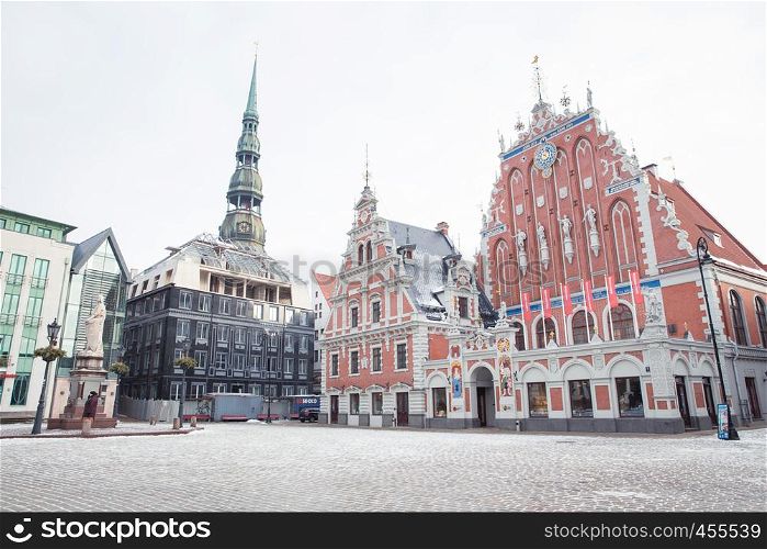 City Riga, Latvia. Old town, city center, peoples and architecture. Streets and nature. Travel photo 2019. 24. january.
