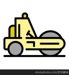 City road roller icon. Outline city road roller vector icon color flat isolated. City road roller icon color outline vector