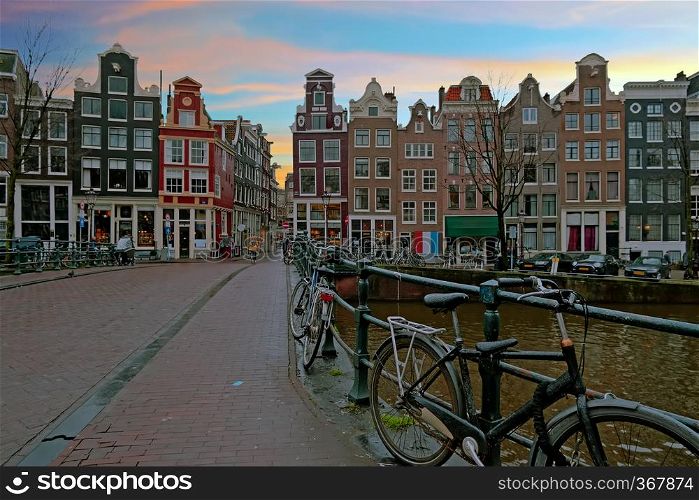City scenic from Amsterdam in the Netherlands