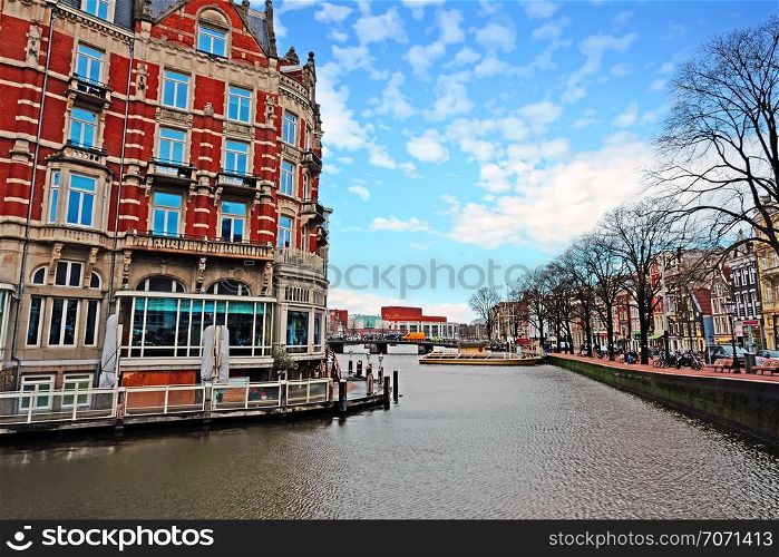 City scenic from Amsterdam in the Netherlands