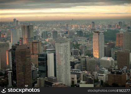 City skyline viewed from the Tokyo Tower, Minato Ward, Tokyo, Japan