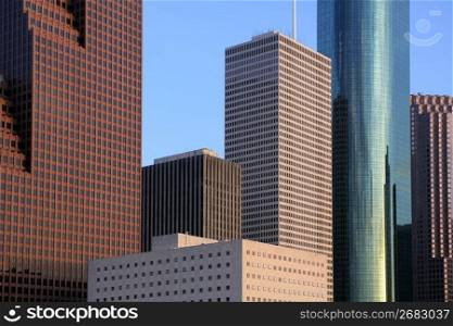 City skyscraper downtown buildings urban view Houston Texas