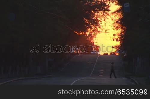 City street at dusk