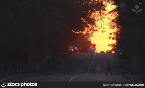 City street at dusk