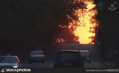 City street at dusk