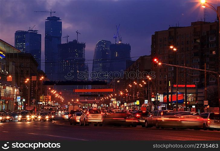 City street in dusk