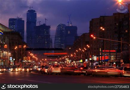 City street in dusk