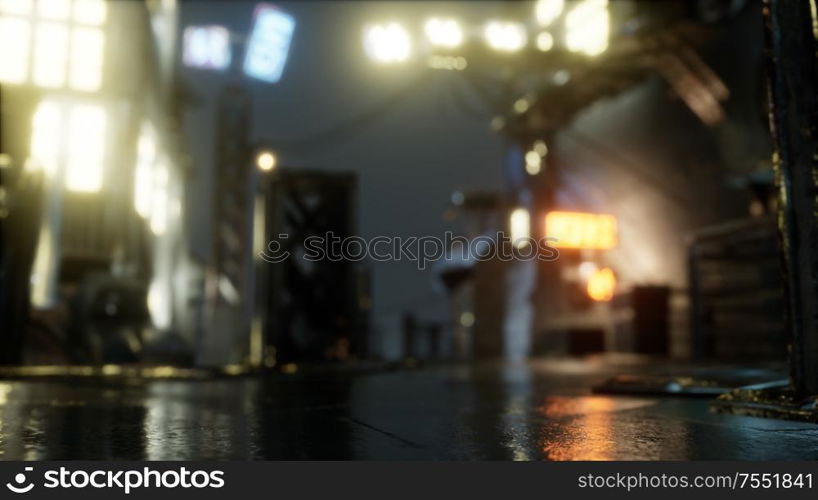 City Streets In The Rain At Night