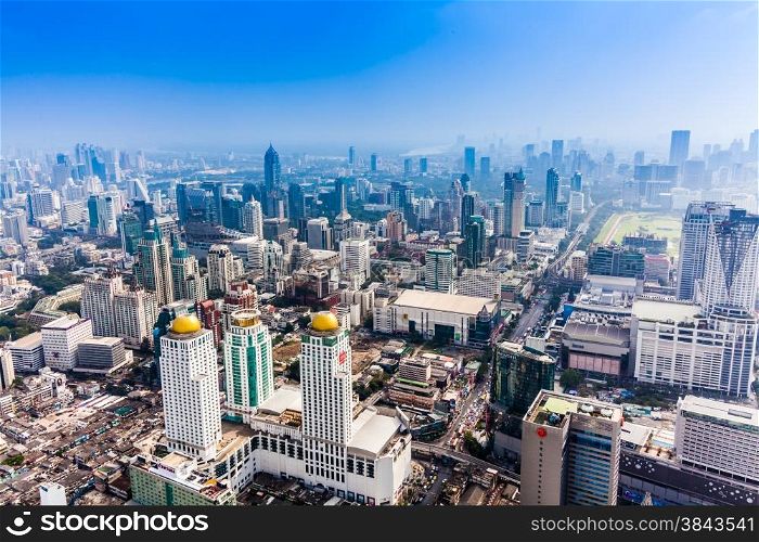 City town, View Point on top of building, Bangkok, Thailand. City LandScape of the Bangkok