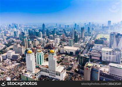 City town, View Point on top of building, Bangkok, Thailand. City LandScape of the Bangkok
