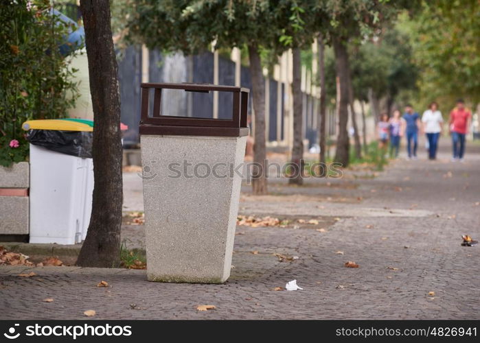 City trash cans