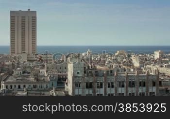 City view of Havana (La Habana) and Caribbean sea, Cuba. Sequence