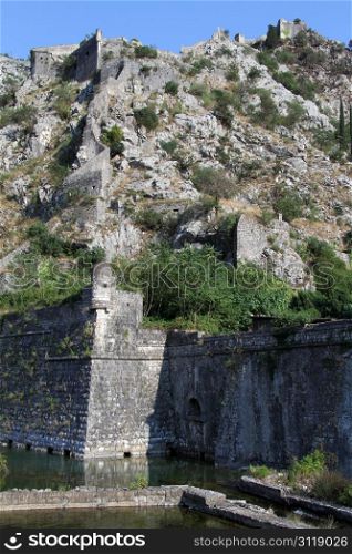 City wall and fortress in Kotor, Montenegro