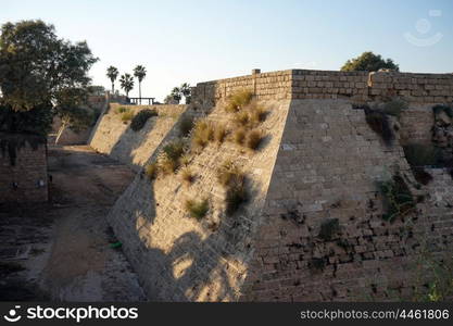 City walls of Caesarea in Israel