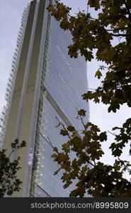 Citylife, modern park in Milan, Lombardy, Italy, with the Three Towers