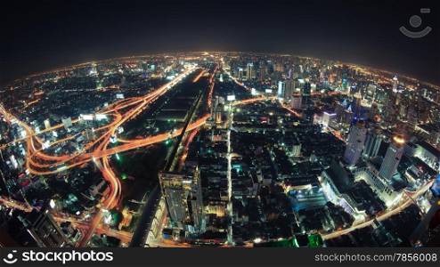 Cityscape night, Bangkok bird eye view