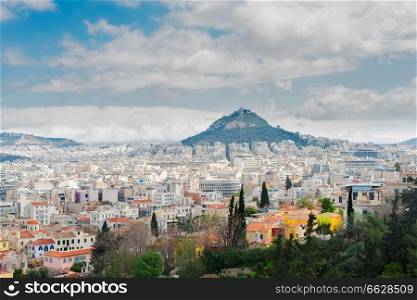 Cityscape of Athens with Lycabettus Hill, Greece. Cityscape of Athens with Lycabettus Hill