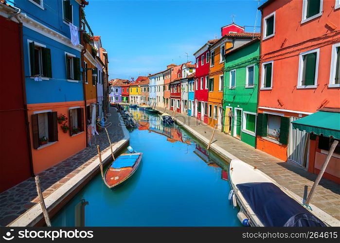 Cityscape of Burano with its colorful houses
