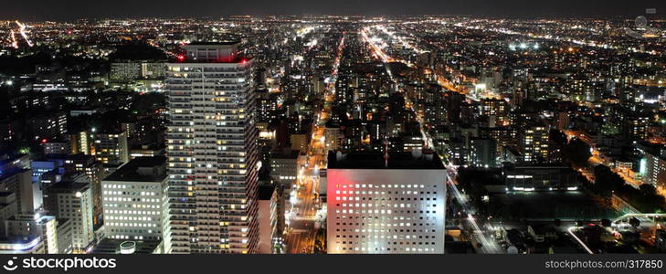 Cityscape of Downtown Sapporo , Japan