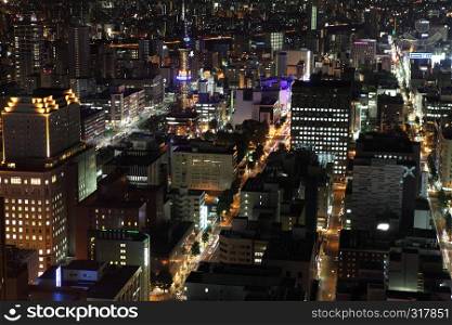 Cityscape of Downtown Sapporo , Japan