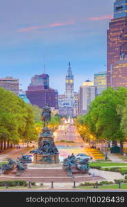 Cityscape of downtown skyline Philadelphia in Pennsylvania, USA 