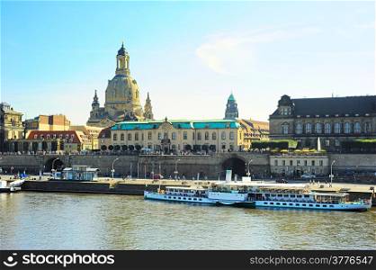 Cityscape of Drezden old town and river Elbe. Germany