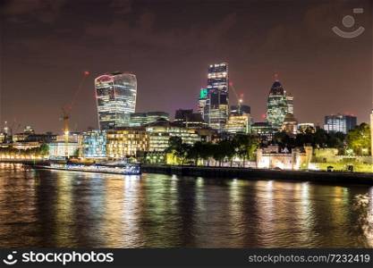 Cityscape of London in a beautiful summer night, England, United Kingdom