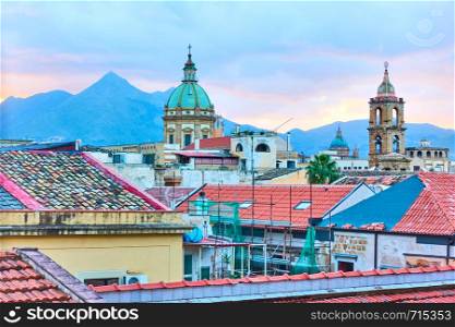 Cityscape of Palermo in Sicily, Italy