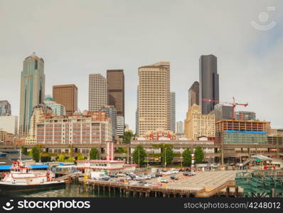 Cityscape of Seattle as seen from the bay