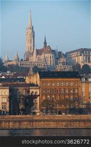 Cityscape of the Hungarian capital Budapest with the Matthias Church in the background