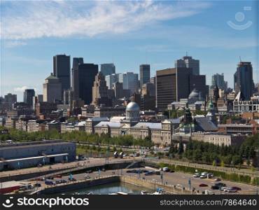 Cityscape of the Old Port and downtown Montreal, Canada