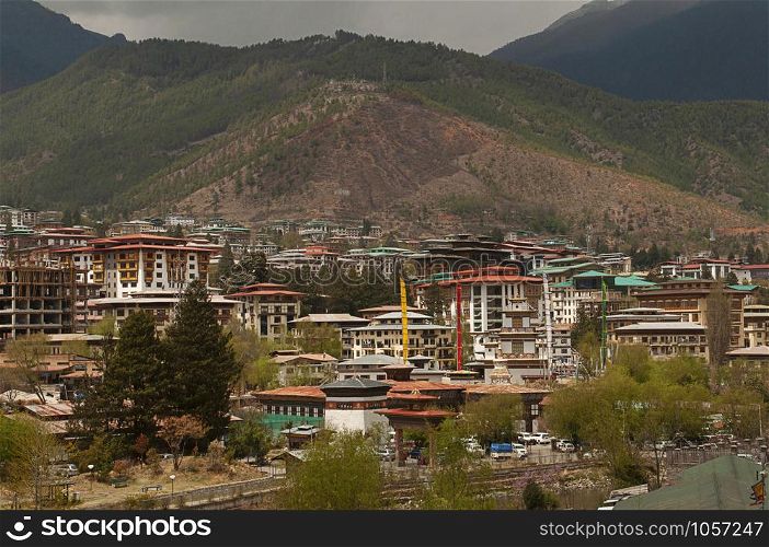 Cityscape of Thimpu, Capital of Bhutan. Cityscape of Thimpu, Bhutan