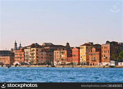 Cityscape of Vanice town, Italy from Passenger Cruise